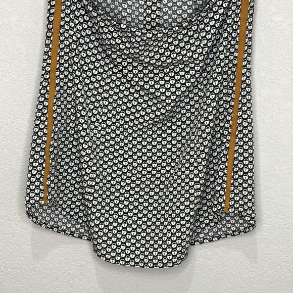 Sachin + Babi Halter Top Womens Medium Black White Lock Print Green Suede Trim - Picture 8 of 10